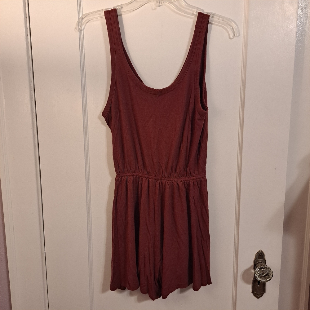 Rust Maroon Romper Tank Top H&M Sz S GUC Flowy Comfy